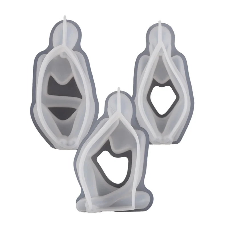 Stampo per candele 3 pezzi Pensieri Ritratto Ornamenti Resina epossidica Stampo in silicone Semplice corpo astratto europeo Stampo per candele Resina siliconica