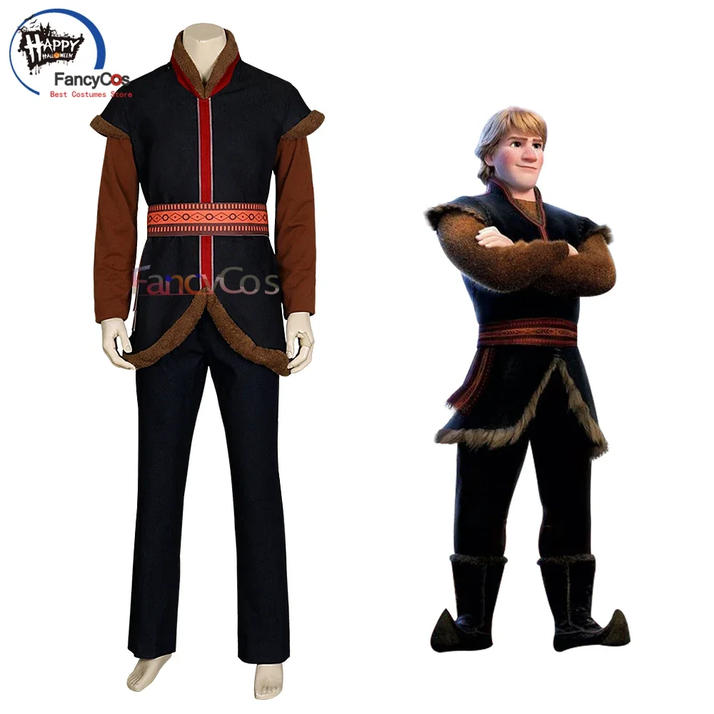 

Movie Kristoff Cosplay Anime Uniform Outfit Adult Men Halloween Anna Elsa Carnival Party Fancy Vest Cartoon Halloween Costumes