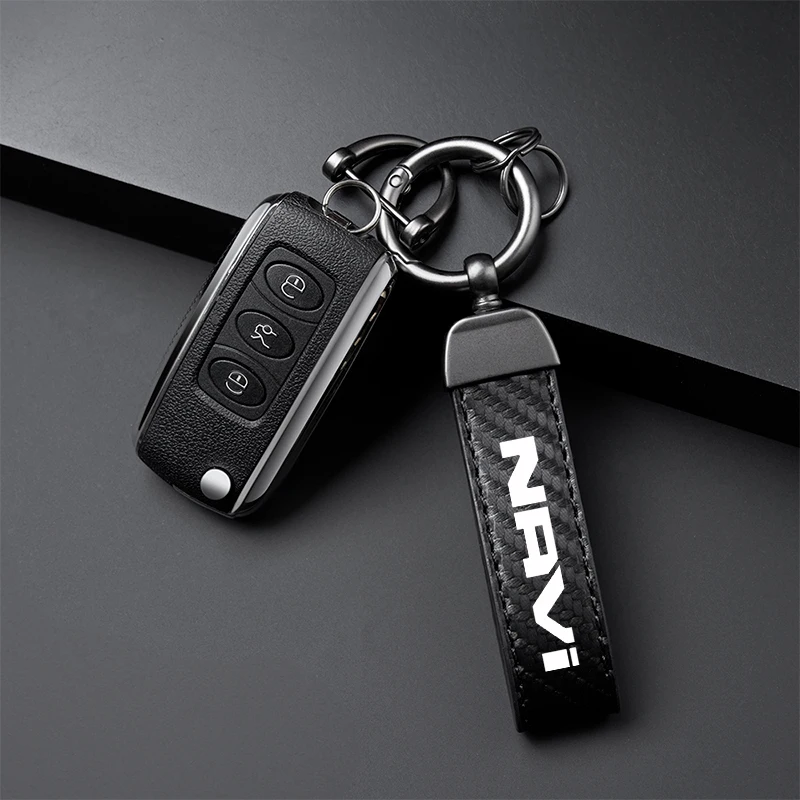 High-Grade leather Motorcycle Keychain Holder Keyring For HONDA DREAMWING Navi 110 Navi 2016-2024
