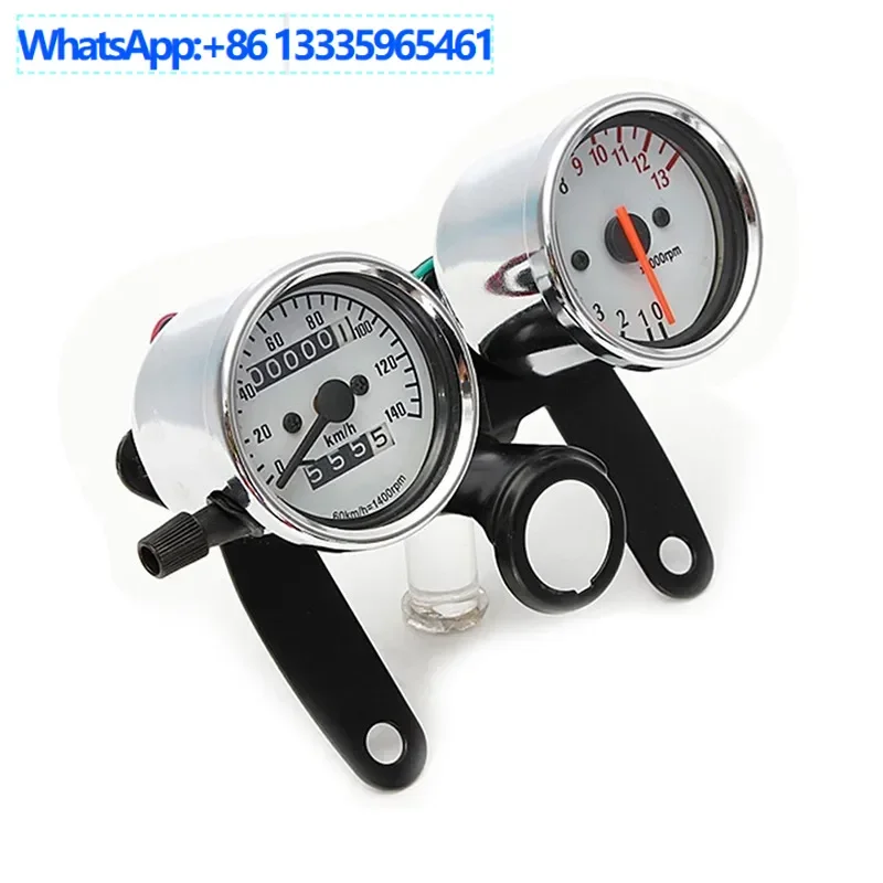 

4PCS supplies motorcycle retro small meter double mileage/monkey modified odometer/tachometer bracket set