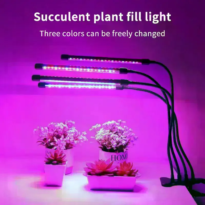

USB LED Plant Grow Light Indoor Garden 10 Dimmable Levels Grow Light Full Spectrum Timer Setting Hydroponic Greenhouse 3H/9H/12H
