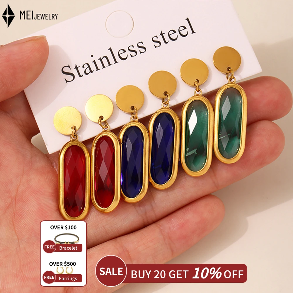 INS Light Luxury Style Summer Exquisite Super Flash Czech Glass Earrings Stainless Steel Material Earrings