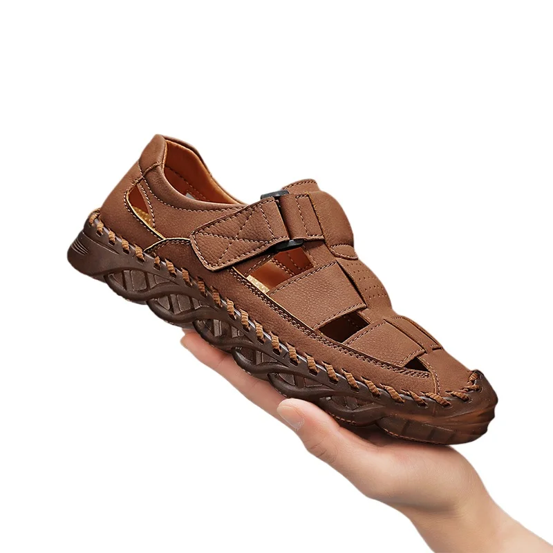 

Летние мужские сандалии из натуральной кожи, мужская повседневная обувь, уличные мужские кожаные сандалии для мужчин, пляжная обувь, мужская обувь в римском стиле
