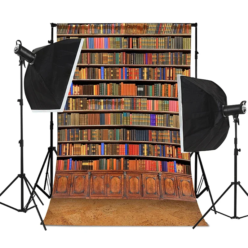 파티 사진 촬영 배경 천, 도서관 책장 사진 배경, 졸업 촬영 소품