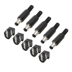 5Pair DC-005 5.5mm x 2.1mm DC Power Socket Jack Female PCB Mount Adapter 5.5x2.1mm DC Power Male Plug Soldering Wire Connector