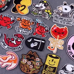 Embroidered Patch Cartoon Patches On Clothes DIY Cute Things Clothes Stripes Ghost Iron On Patches For Clothing Stickers Decor