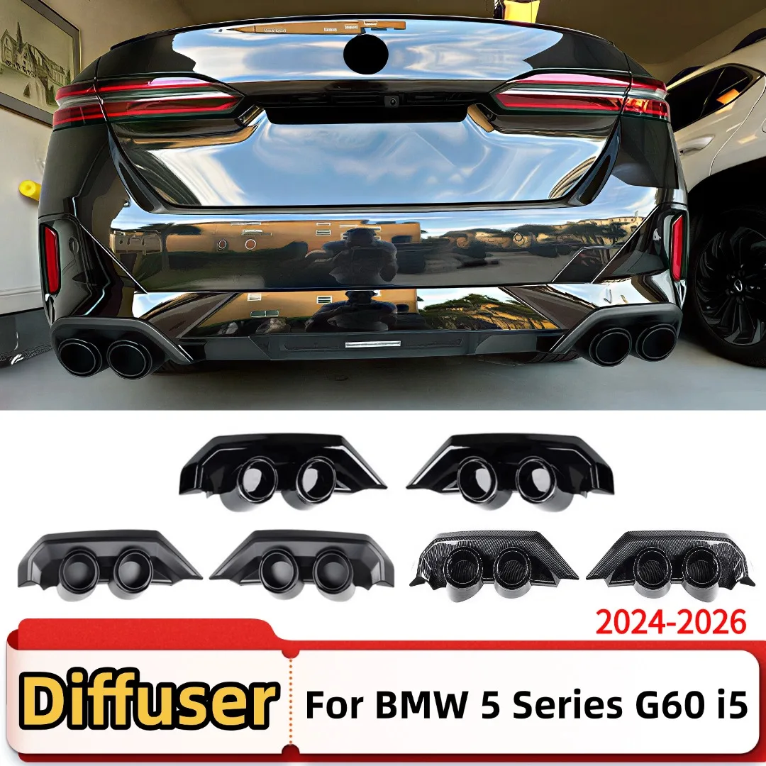 Exhaust Decoration Tail Throat Cover For BMW 5 Series i5 G60 2024-2026 M Sport Glossy Black Body Kit Tuning Styling Accessories