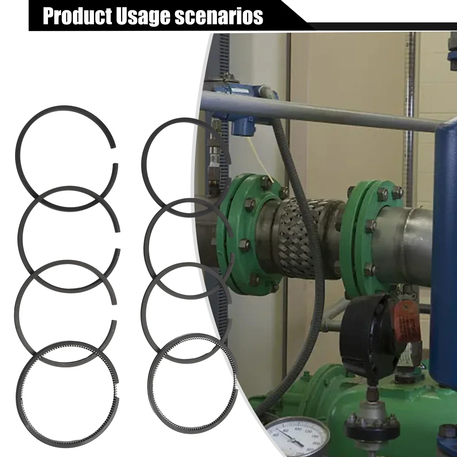 Imagem -05 - Kit de Anel de Pistão para Compressor de ar Peças Anel de Óleo Acessórios de Bomba de ar Peças Pneumáticas de Metal Anel de Pistão 48 mm 50 mm 51 mm 55 mm