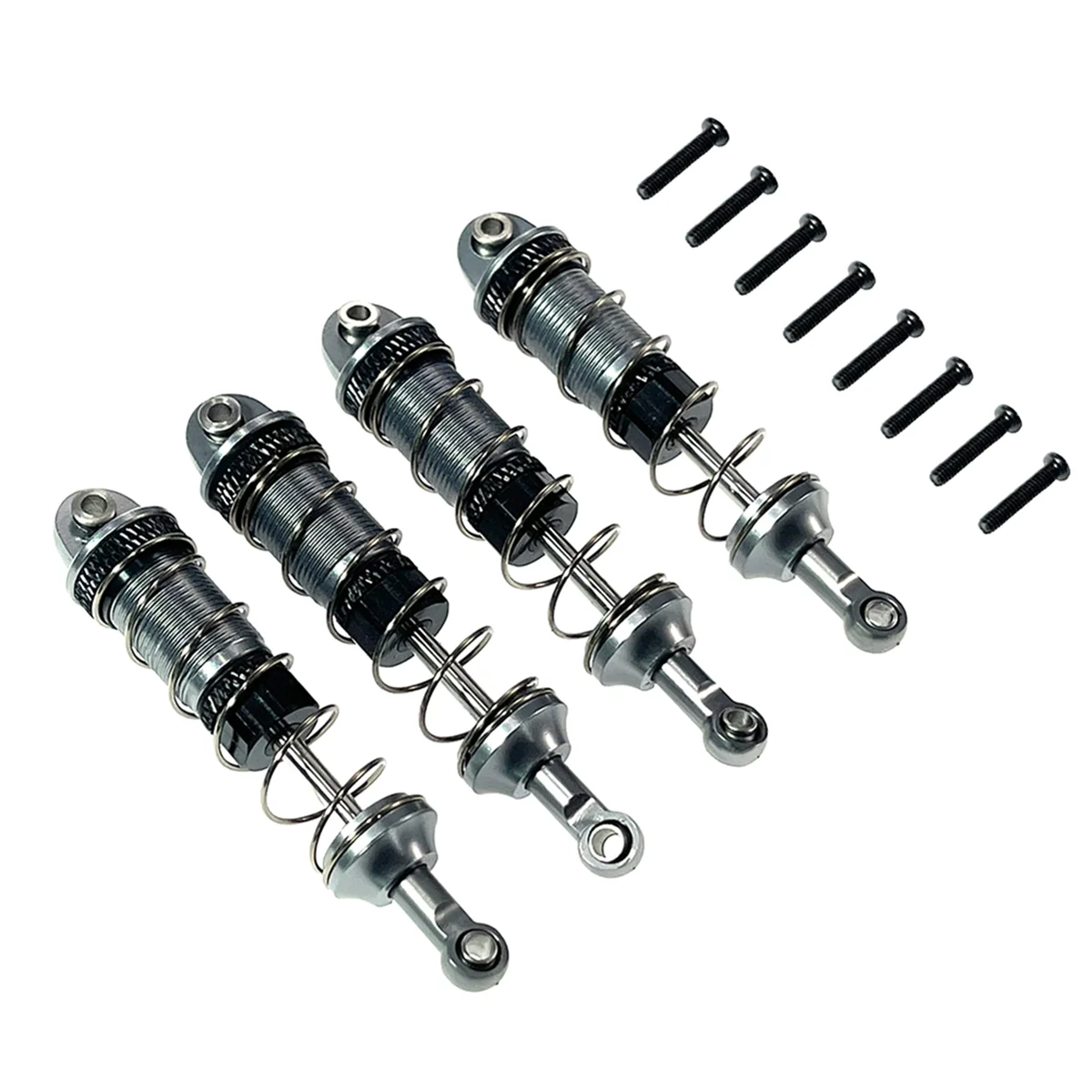 4Pcs Alloy Front Rear Oil Shock Absorber for MJX 16207 16208 16209 16210 H16 H16BM 1/16 RC Car Upgrades Parts Titanium