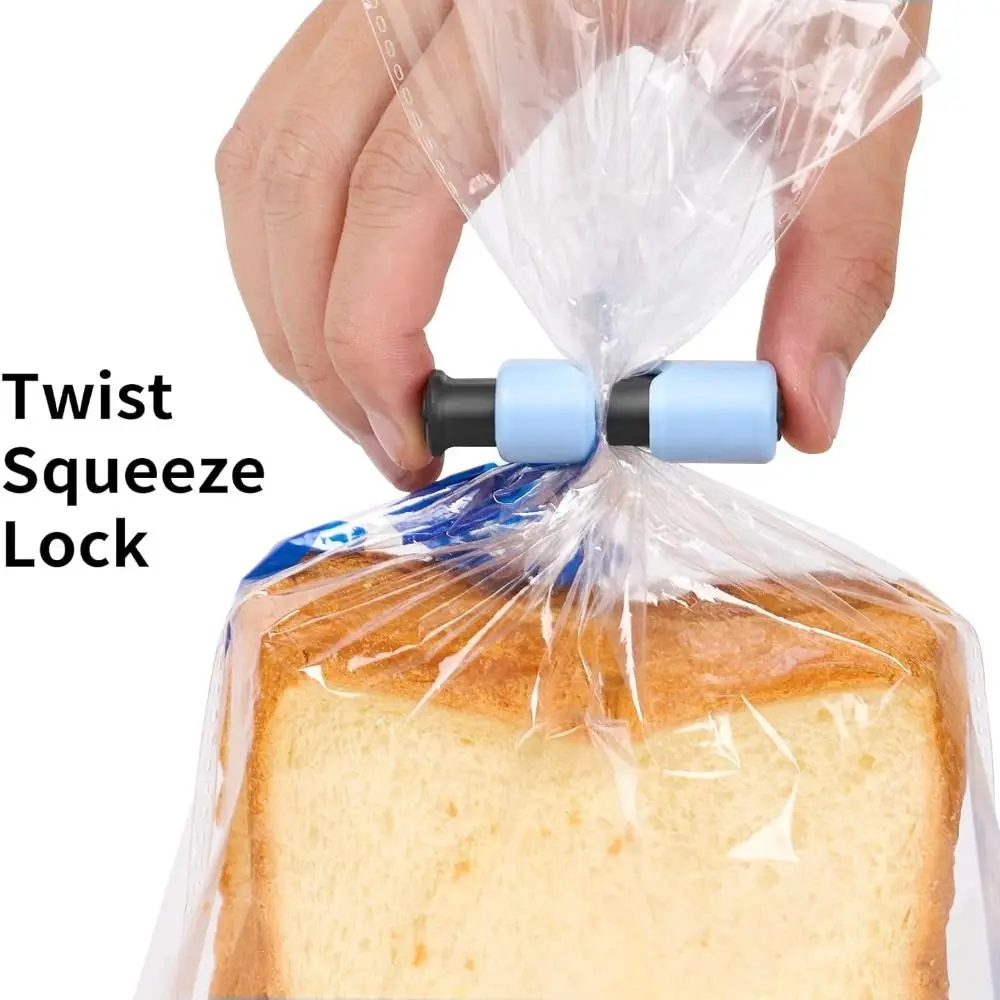 10pcs Plastic Squeeze and Lock Bread Bag Clips Snack Seal Keeping Clamp Sealing Bag Clips Easy to Use Fresh-Keeping