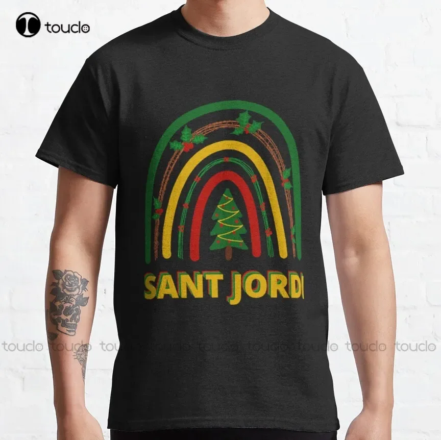 Sant Jordi Classic T-Shirt Muscle Shirts For Men Tee T Shirts Custom Unisex Tee Digital Printing Breathable Cotton Hip Hop Tee