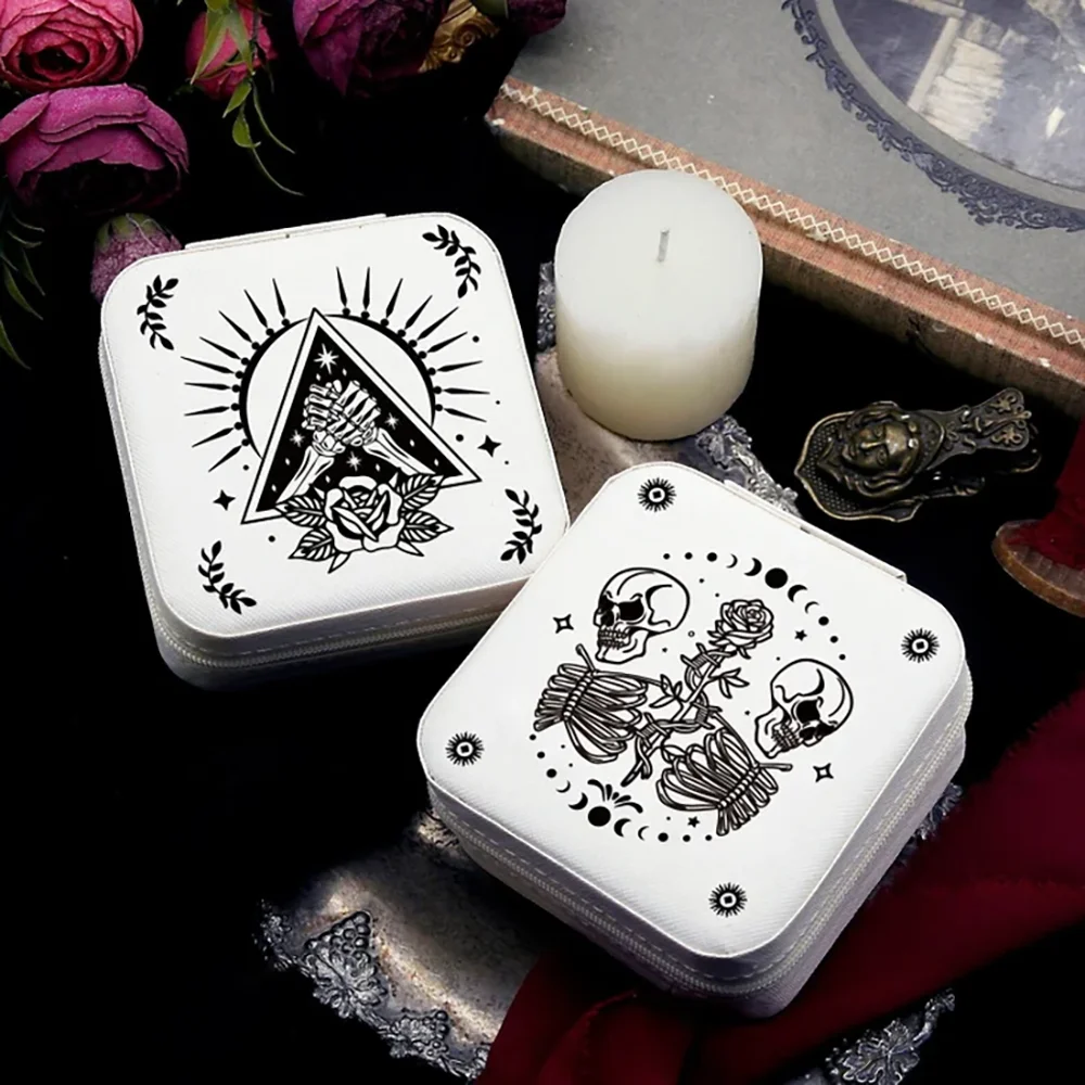 

1Pcs Halloween Jewelry Box Skull Rose Gothic Bachelor Party Bridesmaid Gift Till Death Do Us Gift for Her Horror Season Supplie