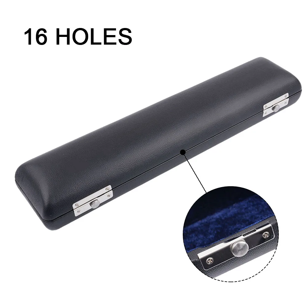 Protective for flute Case Featuring Wood Frame PU Leather Exterior and Soft Velvet Interior for 16 17 Hole Instruments