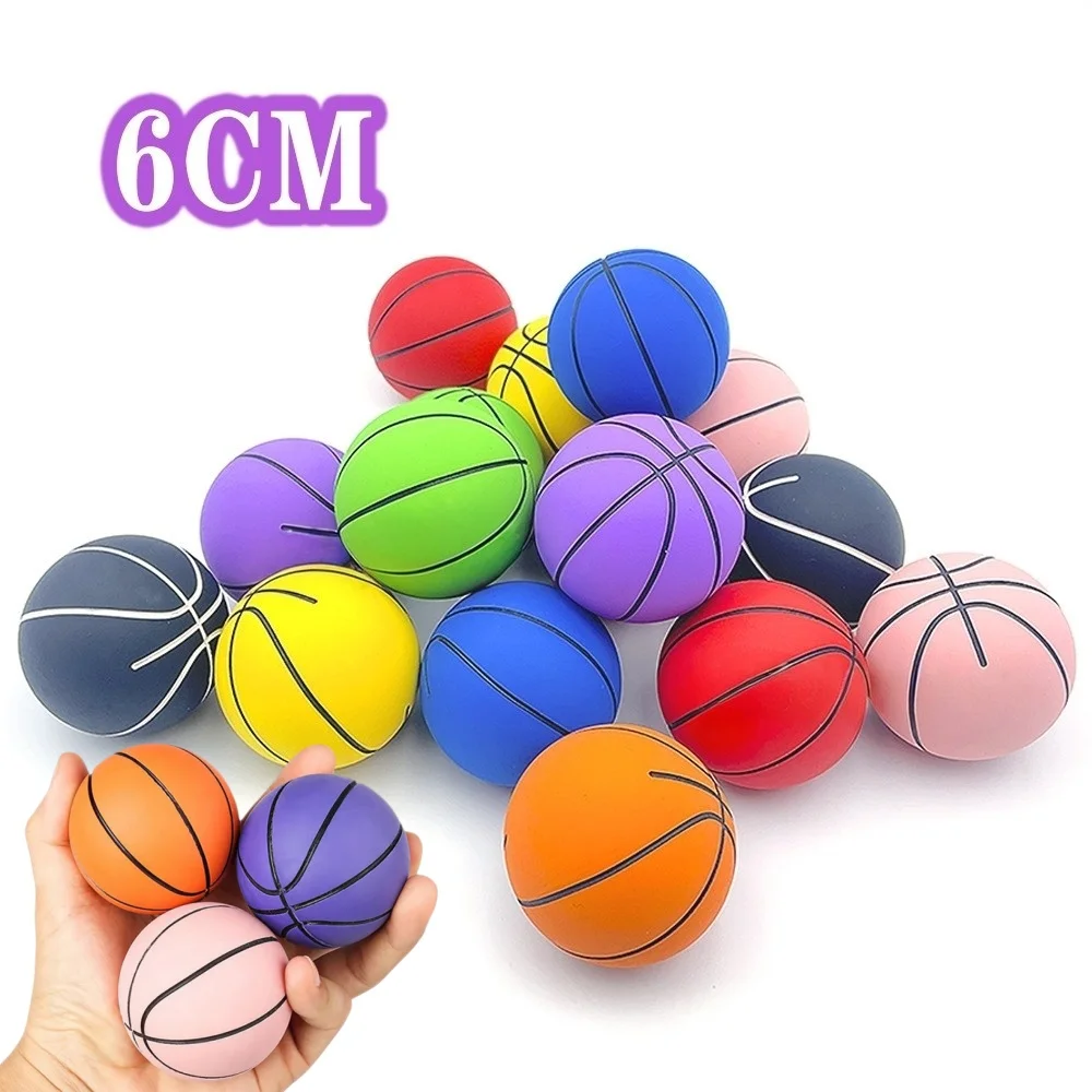 كرة سلة صغيرة 60 مللي متر مطاطية فائقة المرونة كرة السلة الضغط كرة مرنة مجوفة لعبة أطفال هدية عيد للأولاد