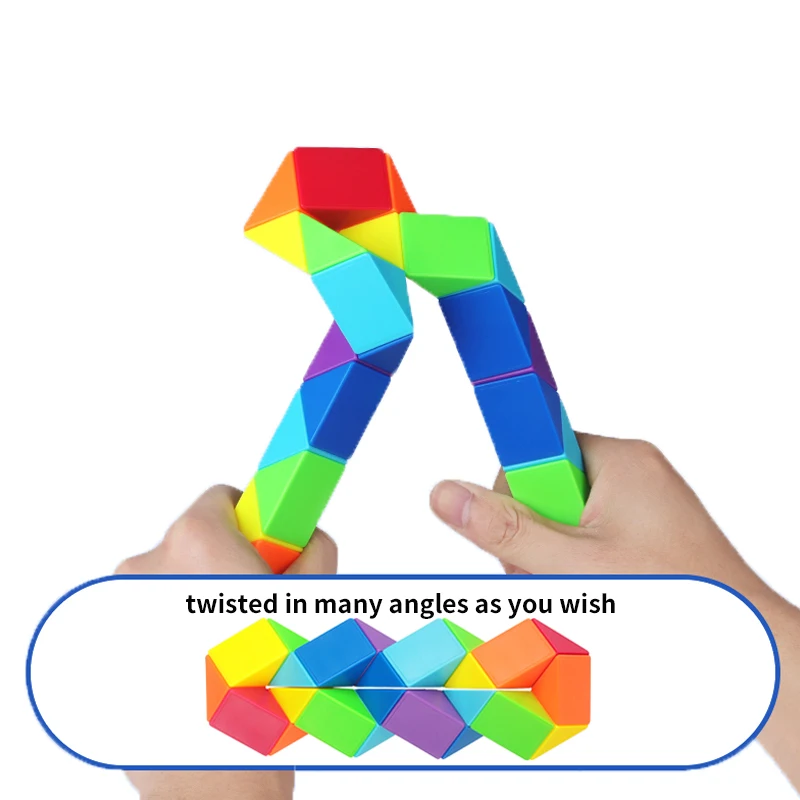SENGSO – jouets Puzzle Cube serpent Fidget 24 segments, cadeaux de fête et remplisseurs de sacs cadeaux, plusieurs couleurs disponibles pour les enfants