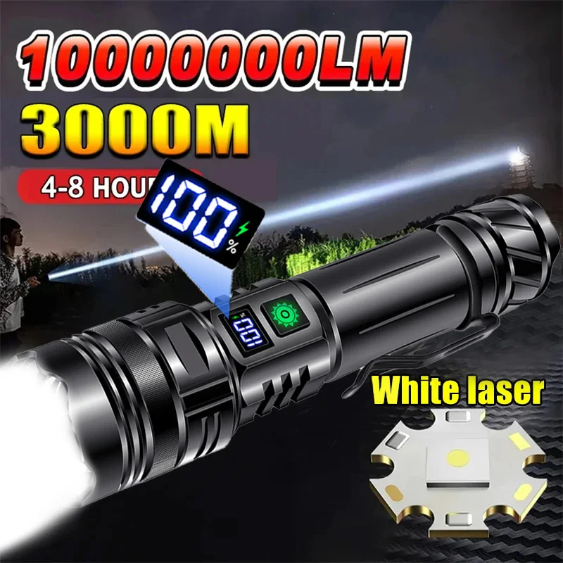 

High Strong Power Led Flashlights Tactical Torch Light 5 Modes Long Range USB Charging Camping Fishing Emergency Zoom Lantern