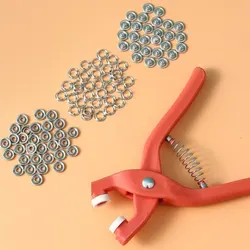 DIY 공예 재봉 도구, 중공 솔리드 메탈 스냅 버튼, 의류 설치 액세서리, 9.5mm 5 턱 버클 플라이어 세트, 50 세트