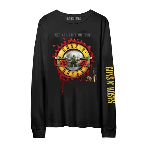 

Mens Fashion Guns N Roses Tshirts Vintage Long Sleeve Tee Tops GnR Rock T-shirt Men Loose Oversized Streetwear T-shirts