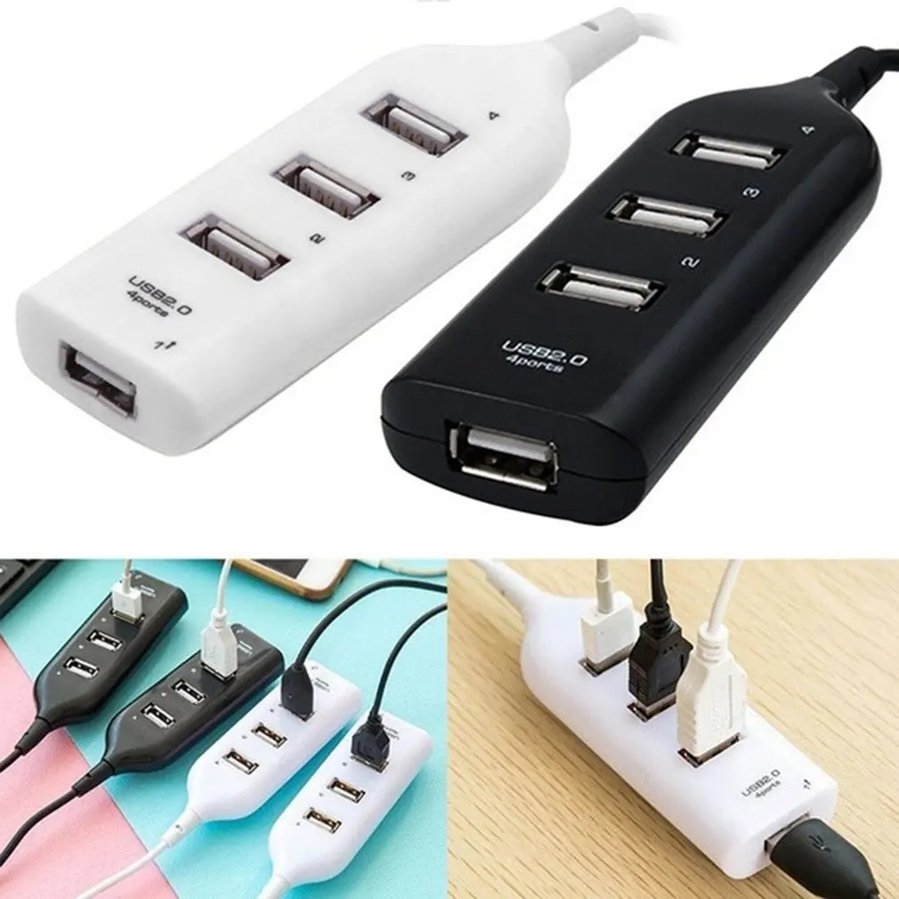 4 Ports High Speed HUBs Hi-Speed 4 Port USB 2.0 Multi HUB Splitter Expansion For Desktop PC Laptop Adapt