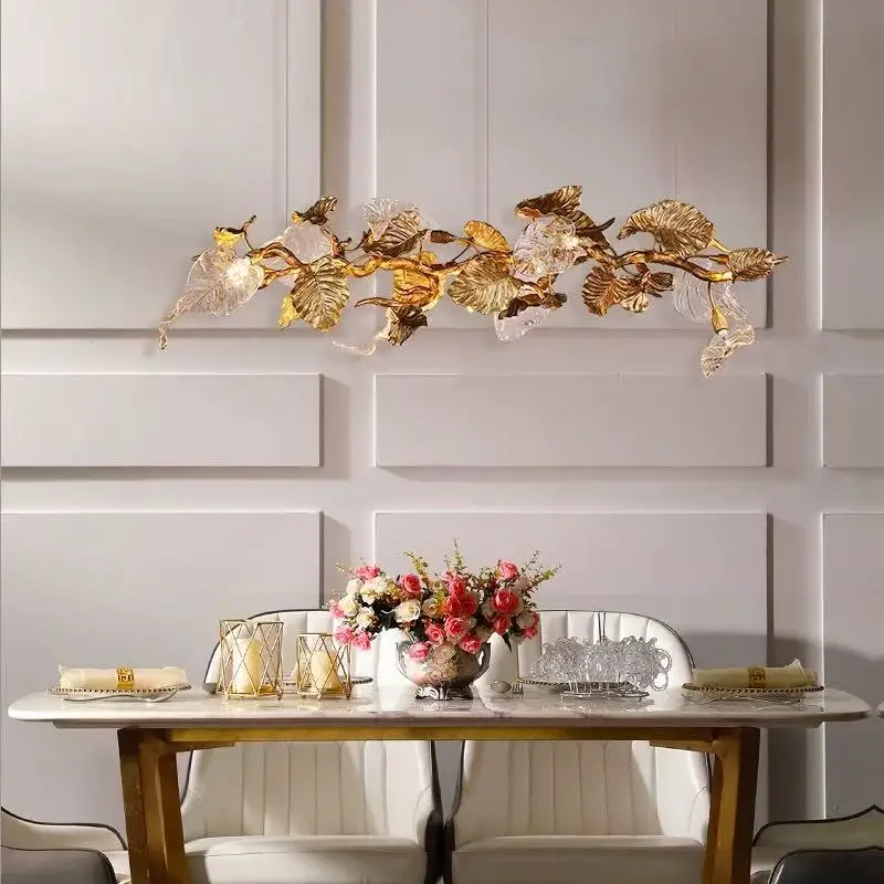 BOSSEN الحديثة الثريا بريق فروع النحاس الفاخرة كريستال قلادة ضوء عكس الضوء مصباح السقف قابل للتعديل مصمم للفندق #1