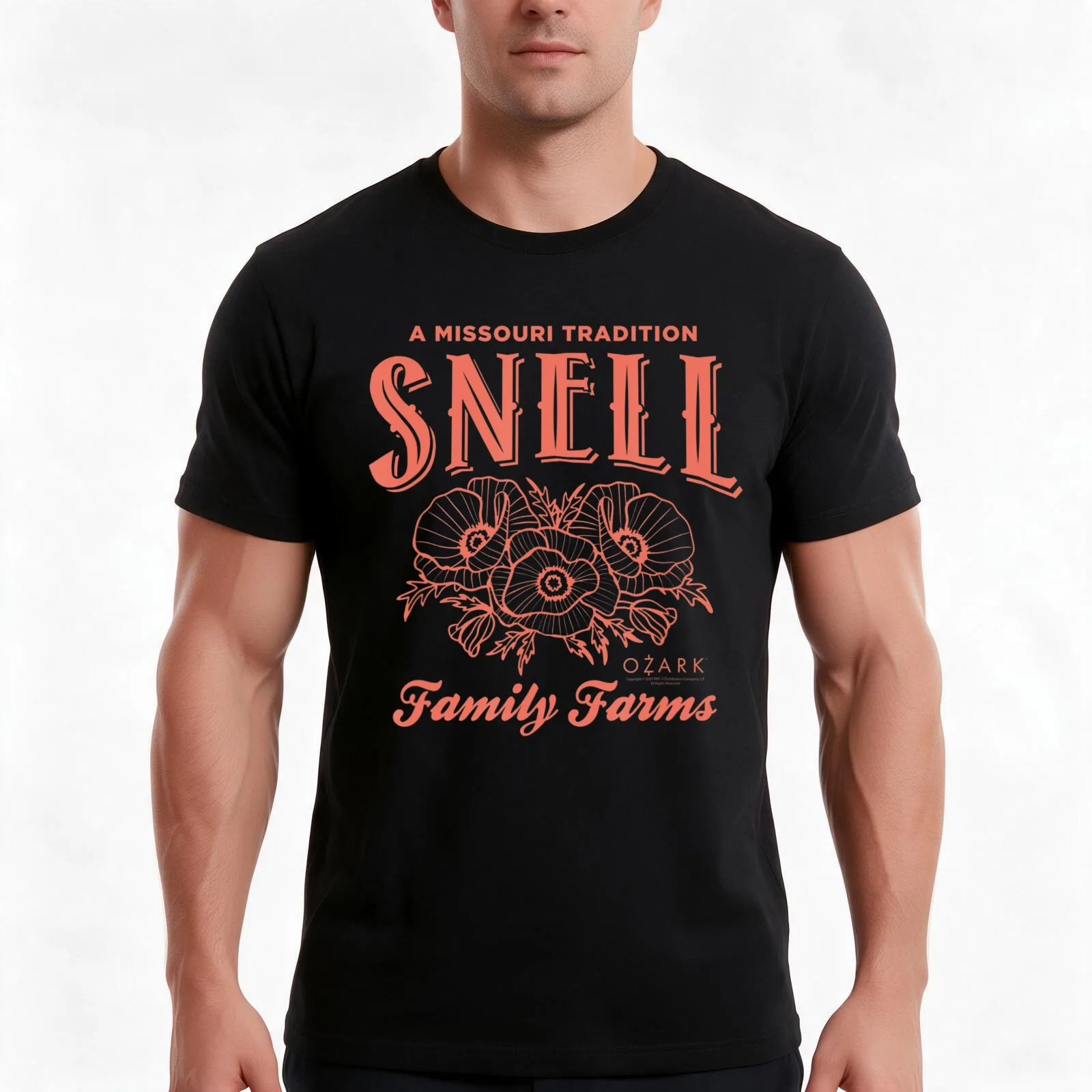 Ozark Snell Family Farms Coral T-Shirt Summer Casual Cotton Tee Oversized Streetwear Tops Vintage Graphic Print 100% Cotton