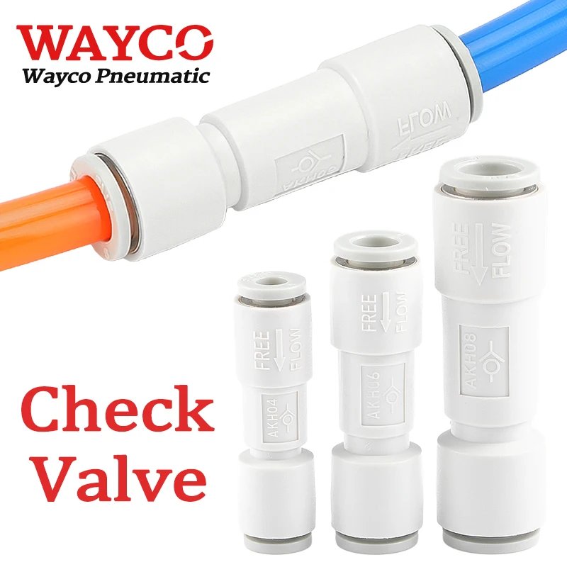 5PCS Pneumatic One Way Air Check Valve Fittings OD 4mm 6mm 8mm 10mm 12mm Straight Quick Push In Connection For Air Hose Tube