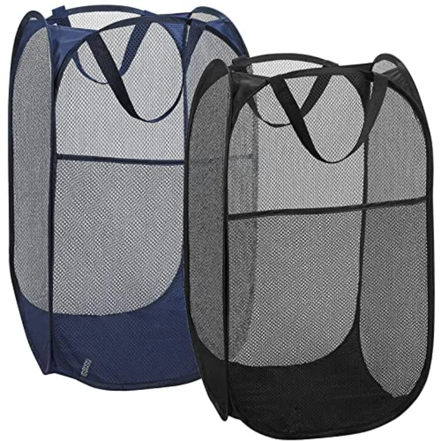 Pop Up Foldable Mesh Laundry Baskets Set of Two