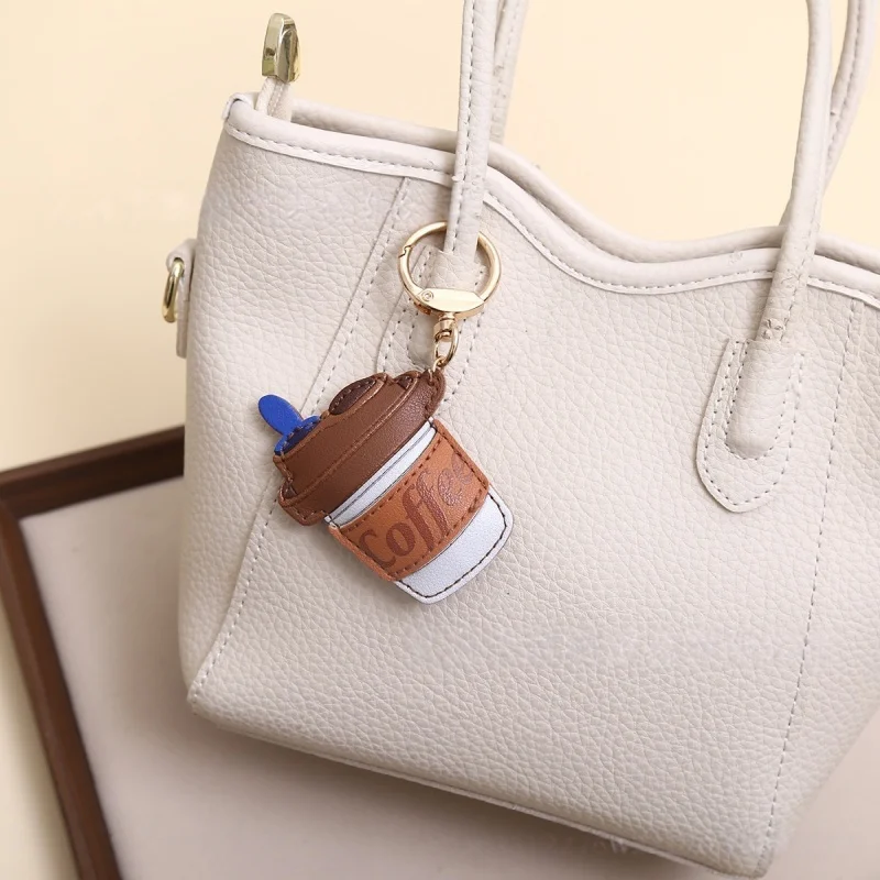 

Креативный модный брелок-подвеска для телефона в виде кофейной чашки из кожи, украшение для сумки