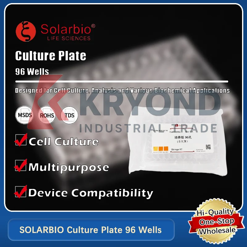 SOLARBIO Culture Plate 96 Wells for Cell Culture and Laboratory Research Applications Original Product