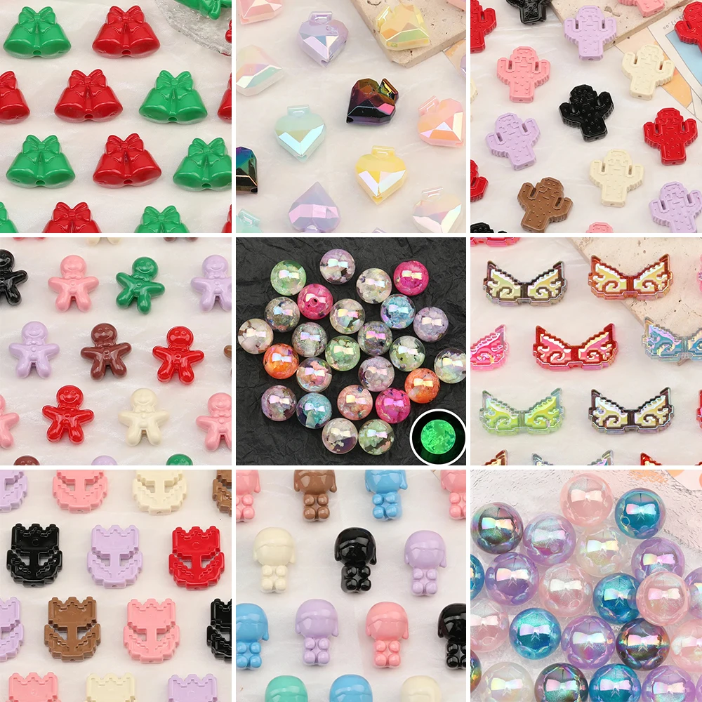 

Cordial Design 100Pcs DIY Beads/Paint Effect/Jewelry Findings & Components/Christmas Bell Flower Shape/Hand Made/Acrylic Bead