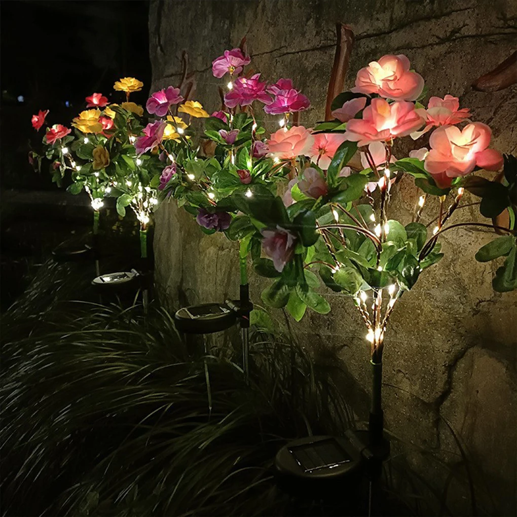 

Solar Rhododendron Lantern Lawn Courtyard Outdoor Landscape Atmosphere LED Night Light Party Decora Supplies Colored/Warm Light