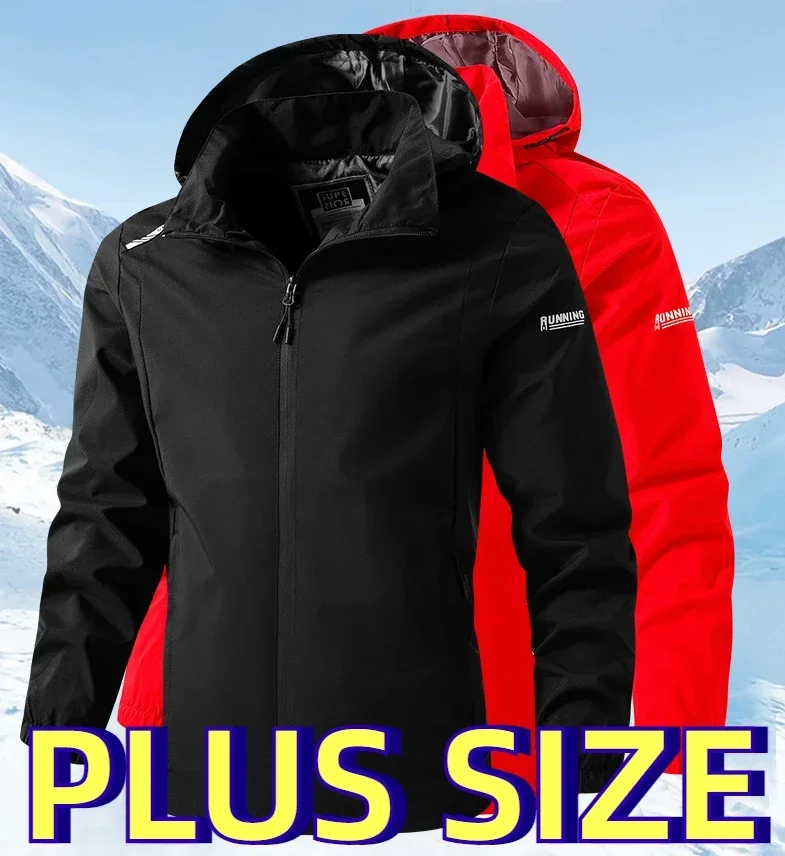 Plus Size Man High Quality Hooded Baseball Outdoor Sports Spring and Autumn Brand Men's Windproof Zipper Jacket Casual 8XL 7XL