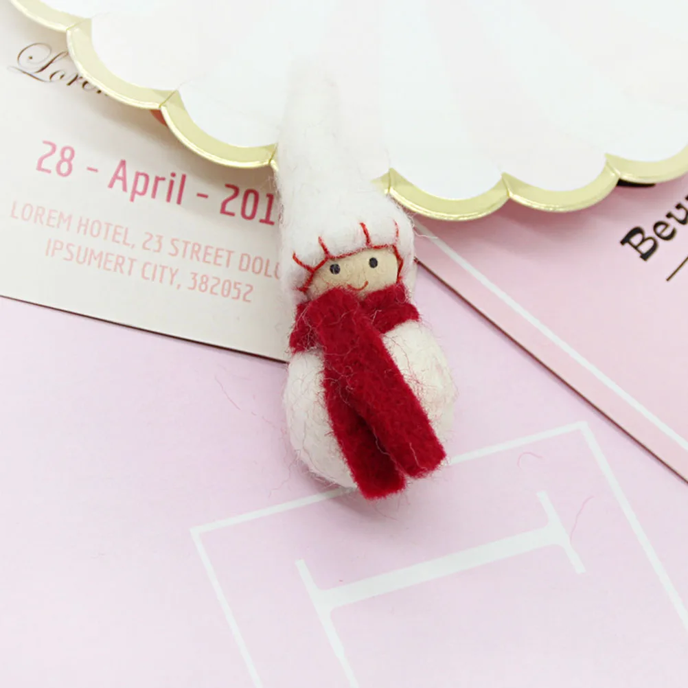 

5 Pcs Snowman Hair Accessories Bells Tree Ornament Christmas Decorations Wool Felt Desktop