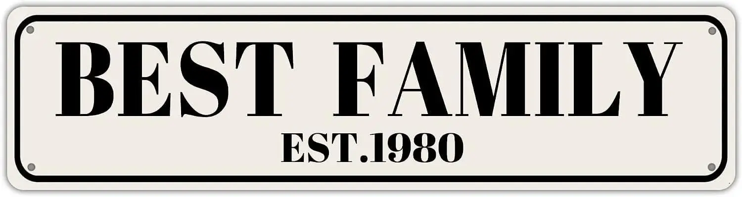 Apular Best Family Est 1980 Sign, 1980 Family Sign Family Decor, Wall Decor for Home/Man Cave/Farmhouse, Quality Metal Signs 16x