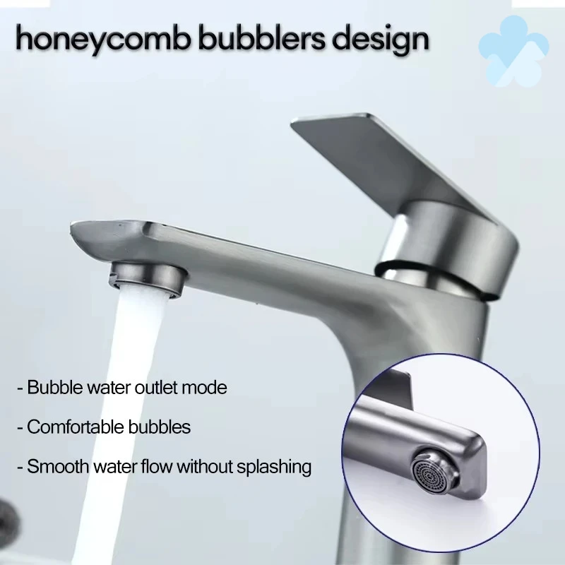 

304 stainless steel sink faucet, hot and cold mixing faucet, countertop mounted stainless steel bathroom accessories