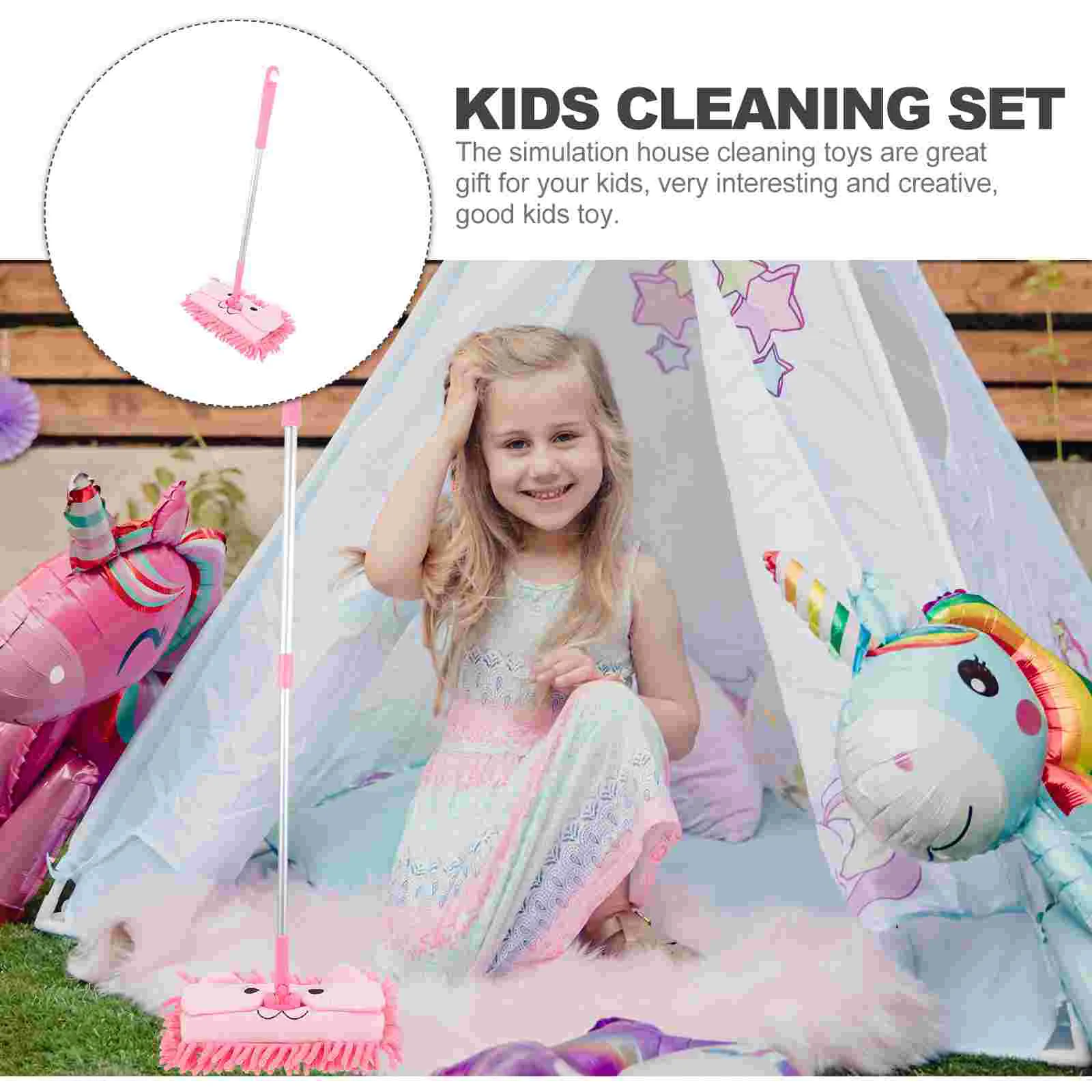 Children's Mop Cleaning Set Educational Toy Model Broom Kid Simulation Toys Cloth Toddler for