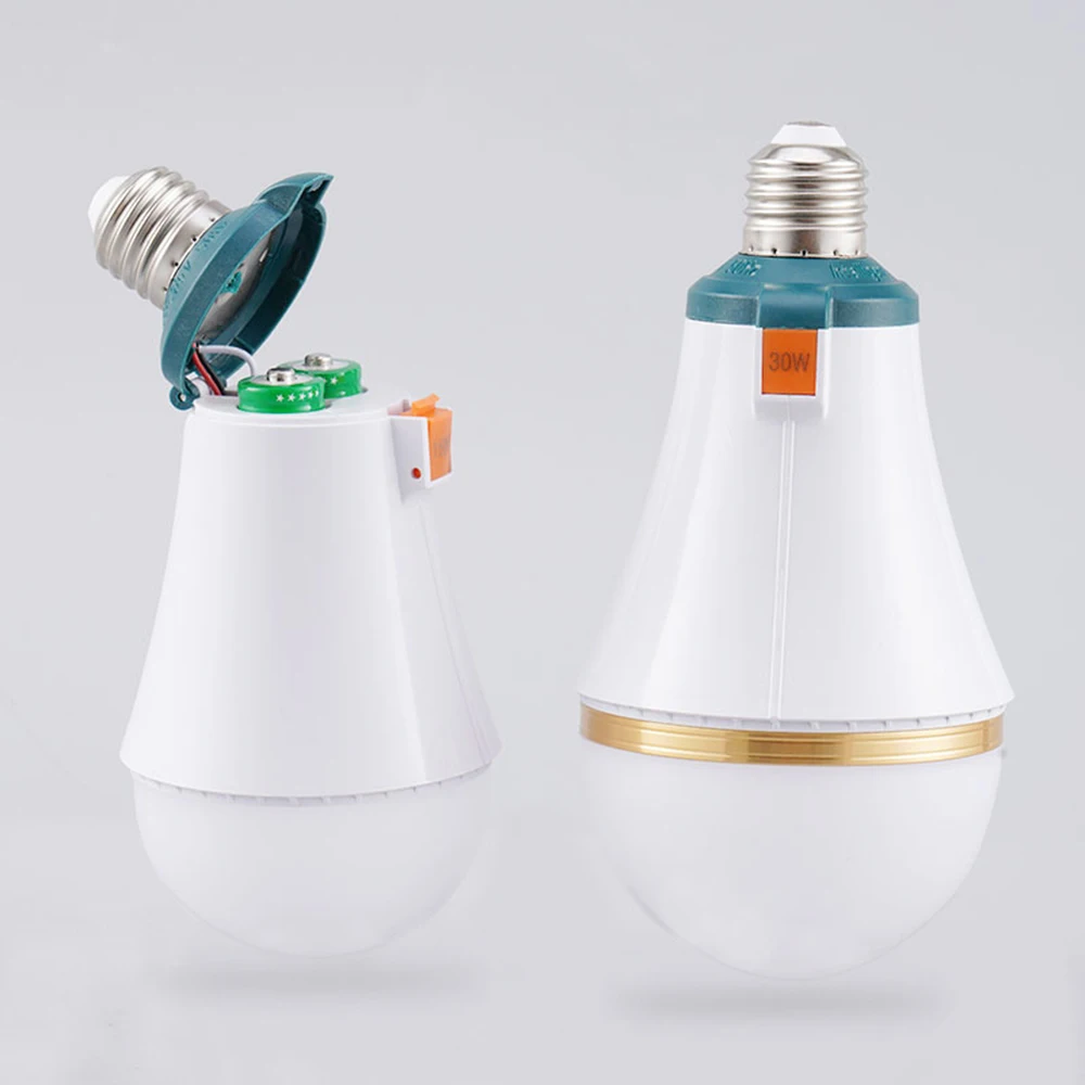 Emergency Bulb 18650 Removable Lithium Battery E27 Smart Auto Charging 15W 25W 30W Household Decorative Highlight Bulb With Hook