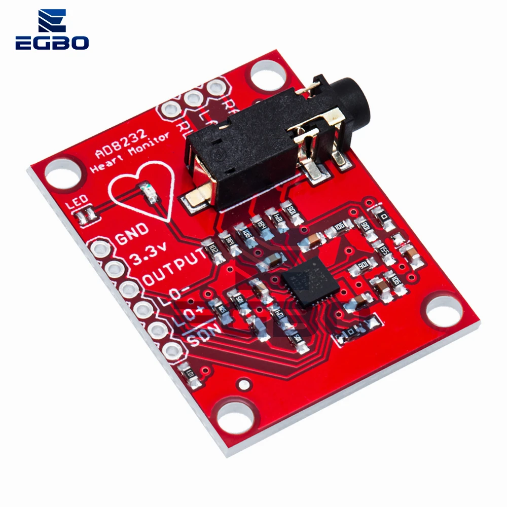 ECG sensor module kit for Arduino, ECG measurement, pulse, heart, ECG monitoring EGBO