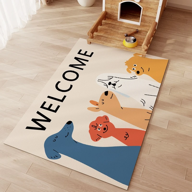 Cute Pet Carpet PVC Kitchen Oil Scratch Resistant Floor Mats Waterproof Stain Resistant Foot Mats Easy To Care Cuttable Door Mat