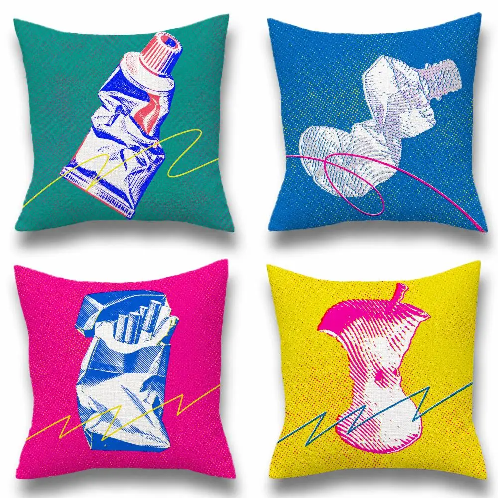 Pattern Polka Dot Art Cushion Cover Natural Linen Breathable Cushion Covers Sofa Bedroom Decor Pillowcase