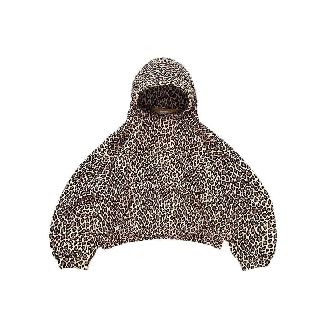 Mole Retro Y2K com Estampa de Leopardo para Casal Estilo de Rua com Zíper Manga Longa em Poliéster Primavera Verão Outono