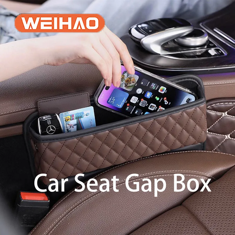 

Interior Car Accessories 2024 Car Seat Gap Box Organizer Side Pocket Tools Storage Box For Universal Auto Storage For Benz AudiI