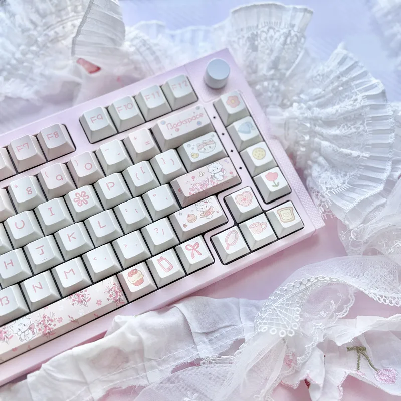 Customized Cute Cartoon Keycaps Cherry Profile Dye Sub PBT Keycaps 95 Keys for 75% Cherry Gateron MX Switches Gaming Keyboard
