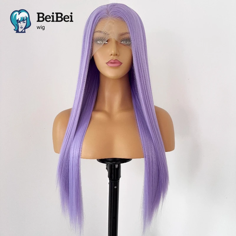 Фиолетовый парик для женщин, модные 26-дюймовые HD парики спереди, длинные прямые 13*4, естественный вид, высококачественные синтетические парики Rumi для косплея