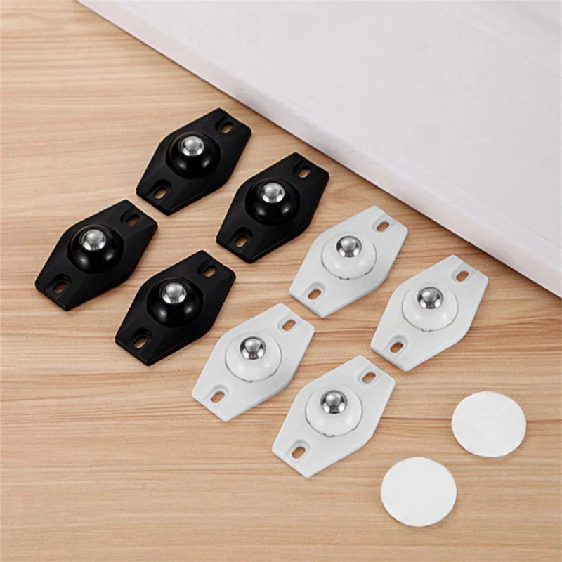 ABJI-4Pcs Self Adhesive Type Mute Ball Universal Wheel Furniture Casters Wheels Stainless Steel Wheel 360° Rotation