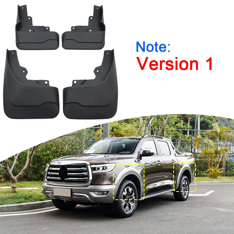 

ABS Car Mud Flaps Splash For Great Wall Cannon GWM Poer Ute 2019-2023 Guard Mudguard Mudflap Fender External Cover Accessories