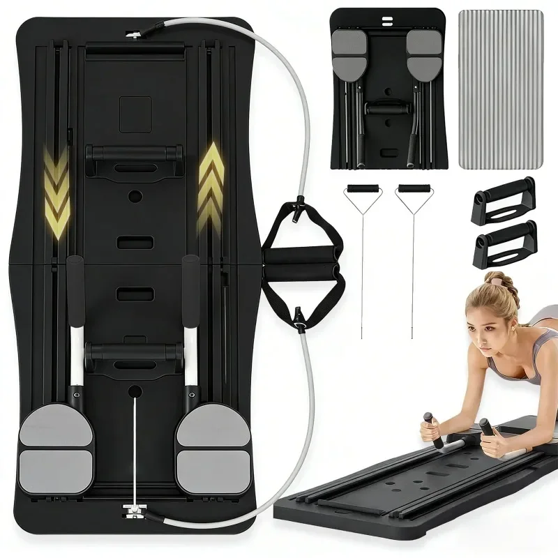 All Function Foldable Pilates Stabilizer Board, Lightweight Home Gym Exercise Equipment, Integrated Abdomen Core Workout Trainer, Full Body Abs Shaping Machine, 300 LBS Weight Bearing Balance Fitness Plate for Household Training