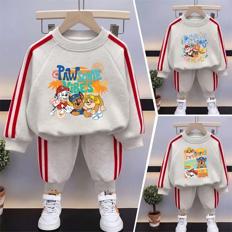 Autumn Winter Boys Fashion Pullover Long Pant Two Piece Sets Kids O Neck Hoodies Sweatpant 2pcs Children's Tracksuit Sweatshirt