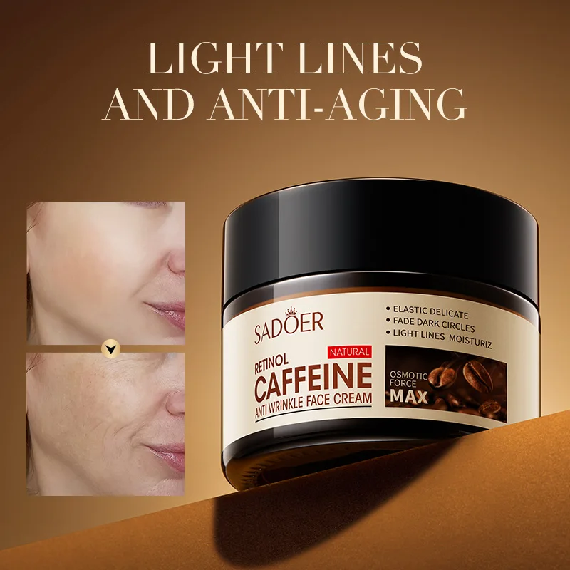 Retinol Cafeïne Anti-Rimpel Gezichtscrème Anti Veroudering Verstevigende Lifting Fade Fijne Lijn Gezichtscrème Hydraterende Fleuren Huidverzorging