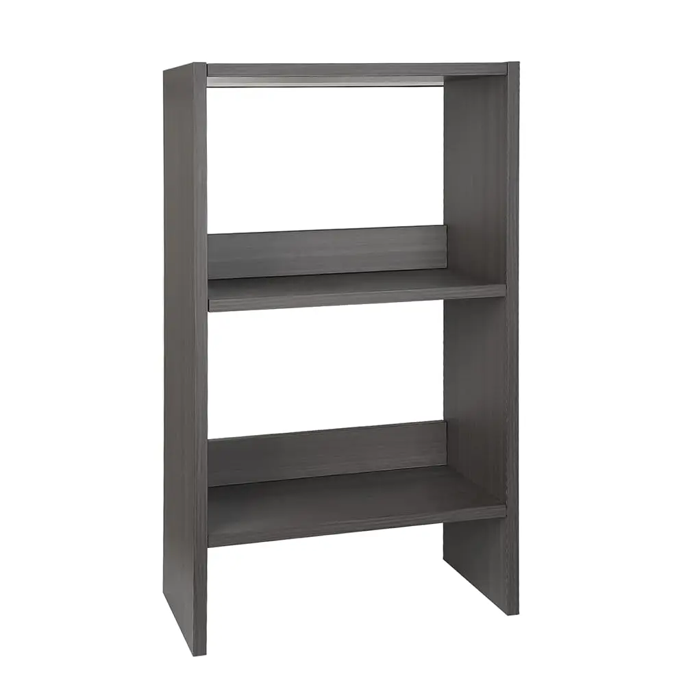 

2-Tier Shelf Bookcase Storage Organizer, Grey